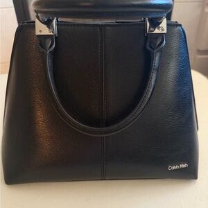 Calvin Klein Black Satchel with Structured Design